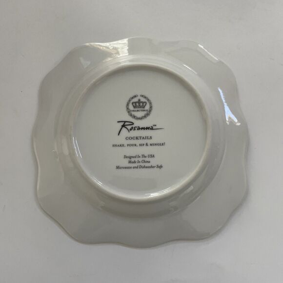 Set of 4 ROSANNA COCKTAILS SALAD DESSERT APPETIZER PLATES Square Wine & Cheese - Picture 6 of 7